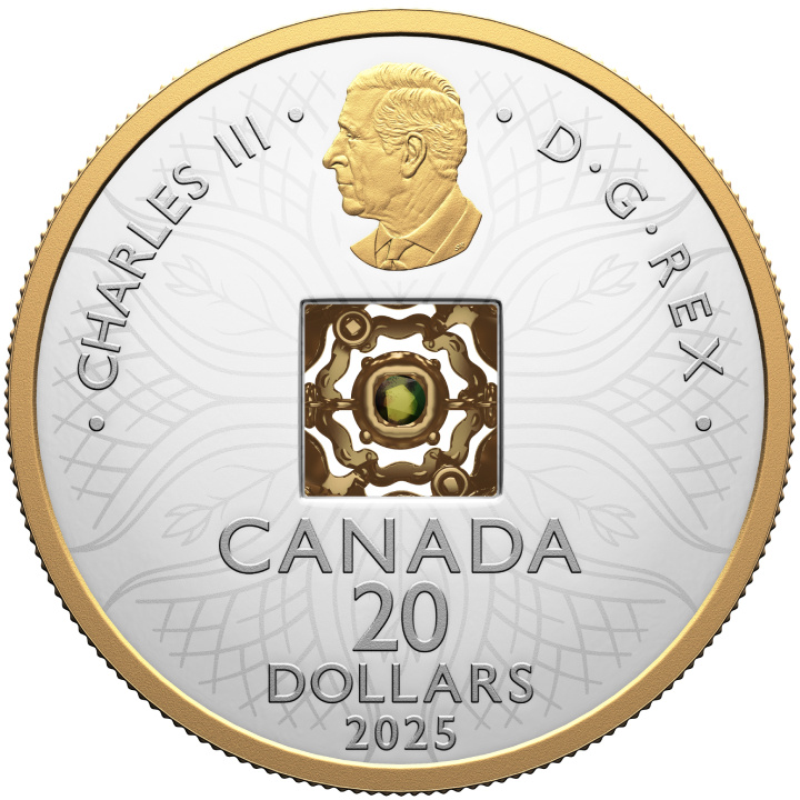 Canada: Dancing Ammolite - Elements of Nature "Earth" pozłacany $20 Srebro 2025 Proof