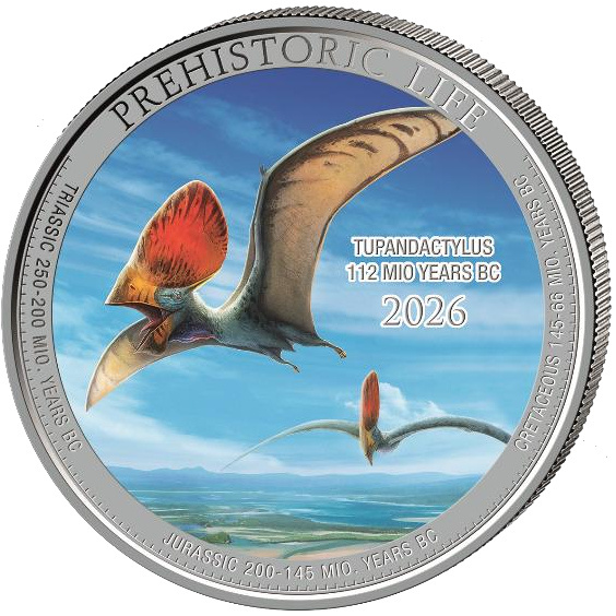 Pièce d’argent Prehistoric Life II - Tupandactylus colorisée 1 once d’argent 2026