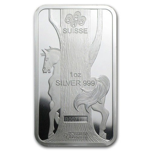 1 oz Bar Silber Lunar Jahr des Pferd