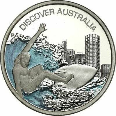 Descubra Australia: Gold Coast 1 oz Plata 2007 Proof