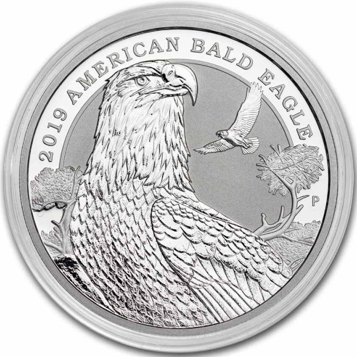 Tuvalu: American Bald Eagle 2 oz Silver 2019 Reverse Proof Piedfort Pig Privy Mark