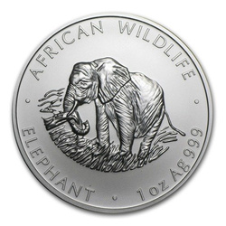 Africká fauna: Slon 1 unce stříbra 2000