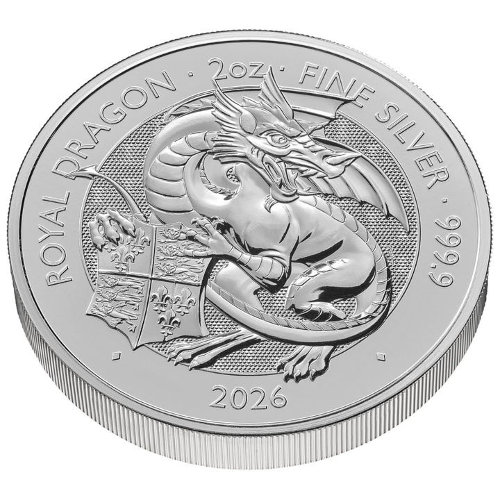 The Royal Tudor Beasts: Royal Dragon 2 oz Silver 2026
