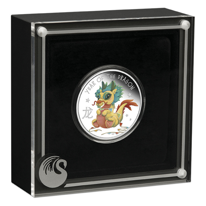 Tuvalu: Baby Dragon coloured 1/2 oz Silber 2024 Proof