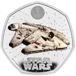 Star Wars: Millennium Falcon színes 50 penny ezüst 2024 Proof