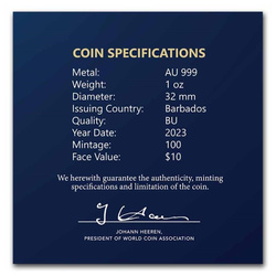 Barbados: Caribbean - Octopus 1 oz Gold 2023
