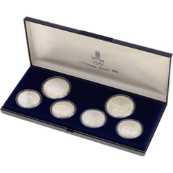 Russia: Moscow Olympics Silver Six-Coin Set 1980