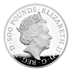 The Royal Tudor Beasts: The Yale of Beaufort 1000 gramů stříbra 2023 Proof