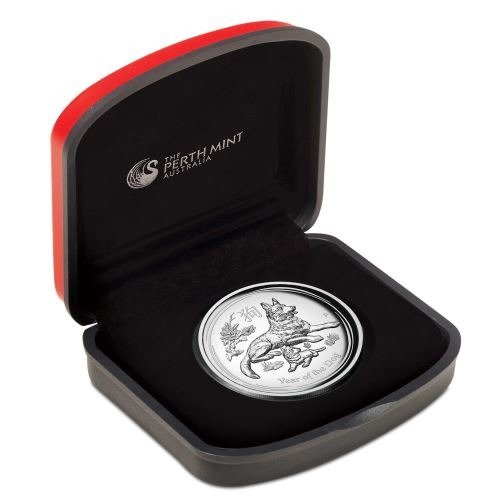 Lunar II : Année du chien 1 once d'argent 2018 PROOF High Relief