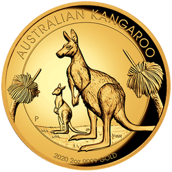 Canguro australiano 2 once d'oro 2020 Proof High Relief
