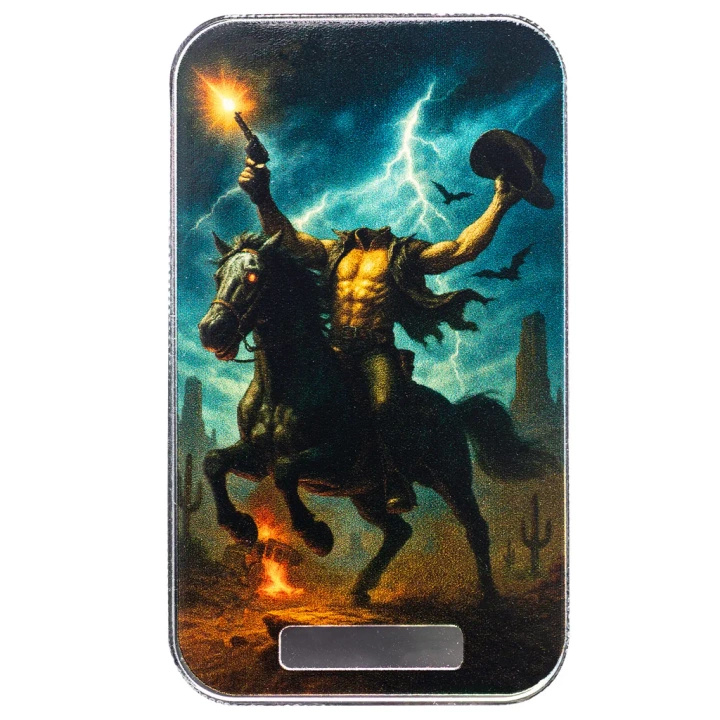 Lingote Scottsdale Mint - Headless Cowboy coloreado 1 onza Plata 2025