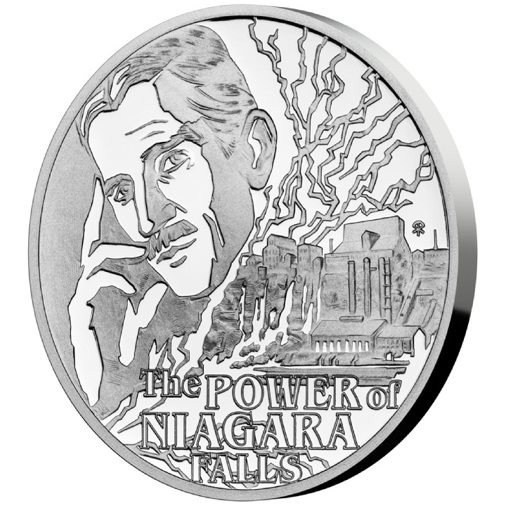 Niue: Nikola Tesla - Cascate del Niagara $1 Argento 2023 Proof
