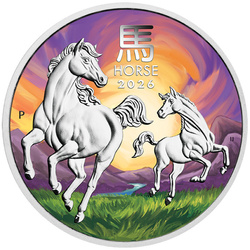 Perth Mint : Lunar III – Année du Cheval, colorisée, 1 once d’argent, 2026 (Melbourne Money Expo ANDA Special)