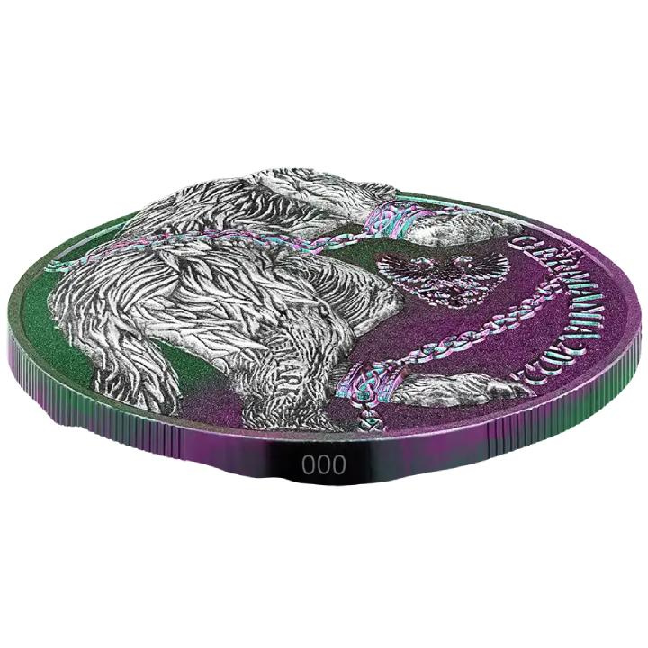 Germania: Beasts - Fenrir kolorowany 2 uncje Srebra 2022 Ultra High Relief