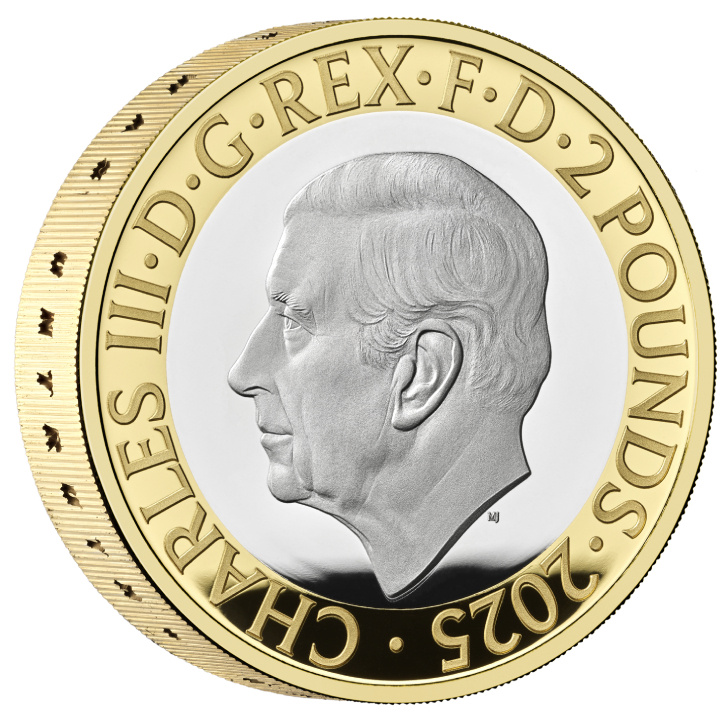 George Orwell £2 Silber 2025 Gilded Proof Piedfort Coin