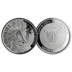 Camerún: Mandril 1 oz Plata 2020