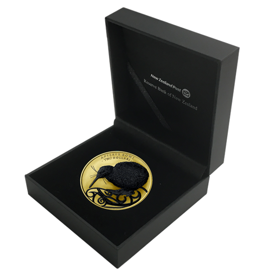 Kiwi (oro y rutenio) 2 oz Plata 2020 Alto Relieve