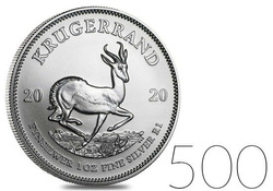 Krugerrand 1 Onza Plata 2020 PAQUETE DE 500 BOLSITAS
