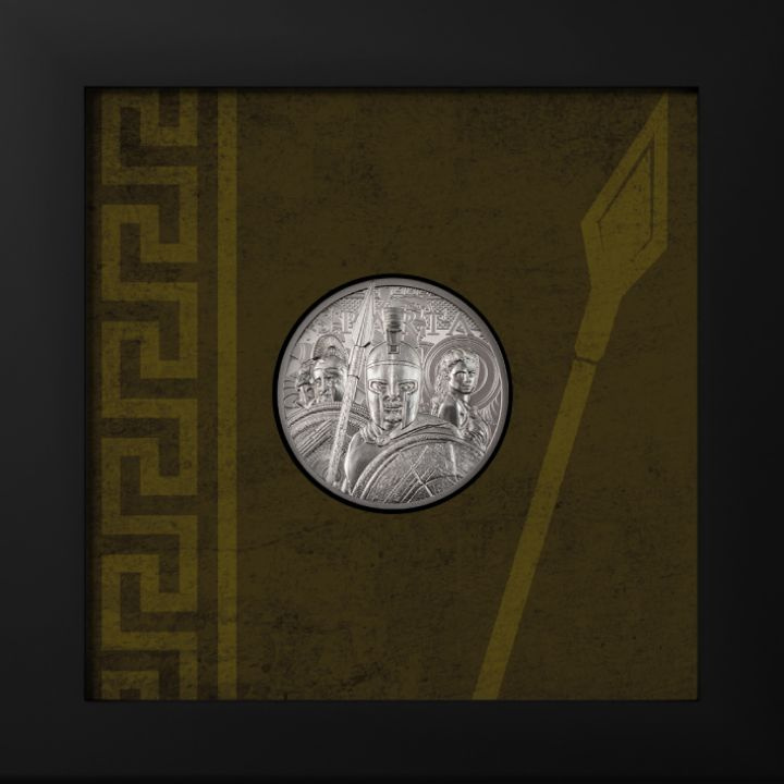 Isole Cook: Sparta 1 oncia di platino 2023 Proof Ultra High Relief