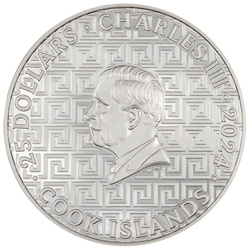 Cook Islands: Bucket List - Santorini kolorowany 5 uncji Srebra 2024 Proof