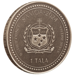 Samoa: Year of the Dragon 1/2 uncji Srebra 2024 Antiqued Coin