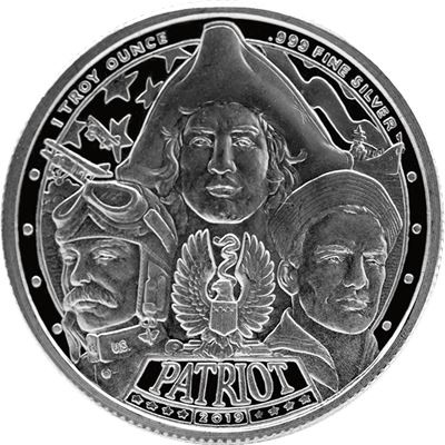 Patriot II: První světová válka 1 unce stříbra 2019 Prooflike Round