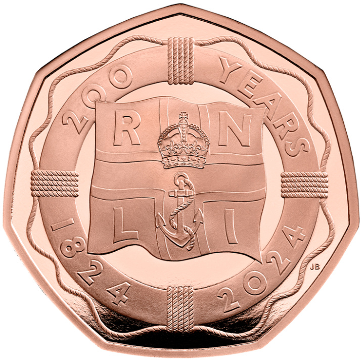 Az RNLI 200 éves jubileuma 50 penny arany 2024 Proof