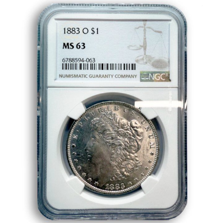 Morgan 1 Dolar Stříbro Různé Ročníky-O NGC MS63
