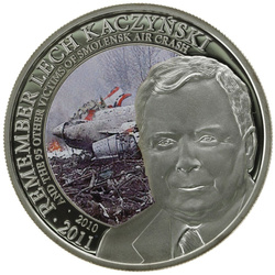 Isole Cook: Lech Kaczyński colorato 1/2 oncia d'argento 2011 Proof