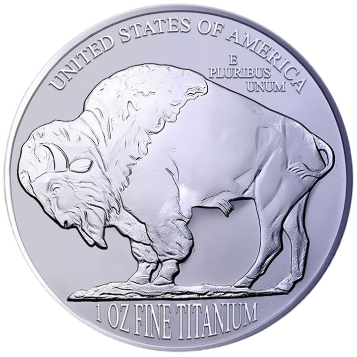 Médaille en Titane Bison Américain 1 once de Titane 2027