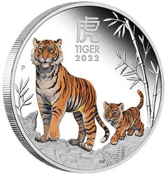 Lunar III: Rok Tygrysa kolorowany 1 uncja Srebra 2022 Proof