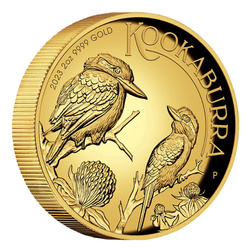 Kookaburra 2 uncje Złota 2023 Proof High Relief