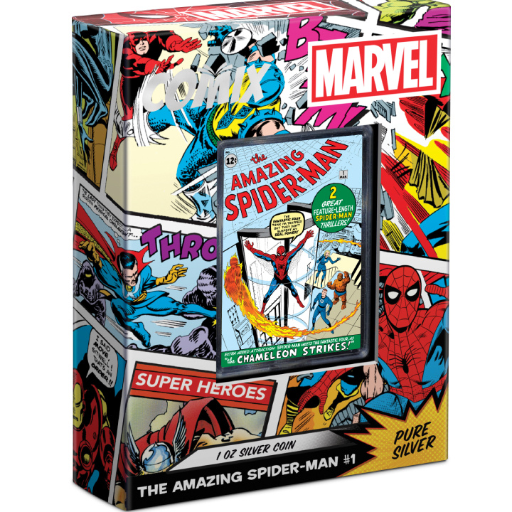 Niue: Marvel Comix - The Amazing Spider-Man colorato 1 oncia d'argento 2024 Proof