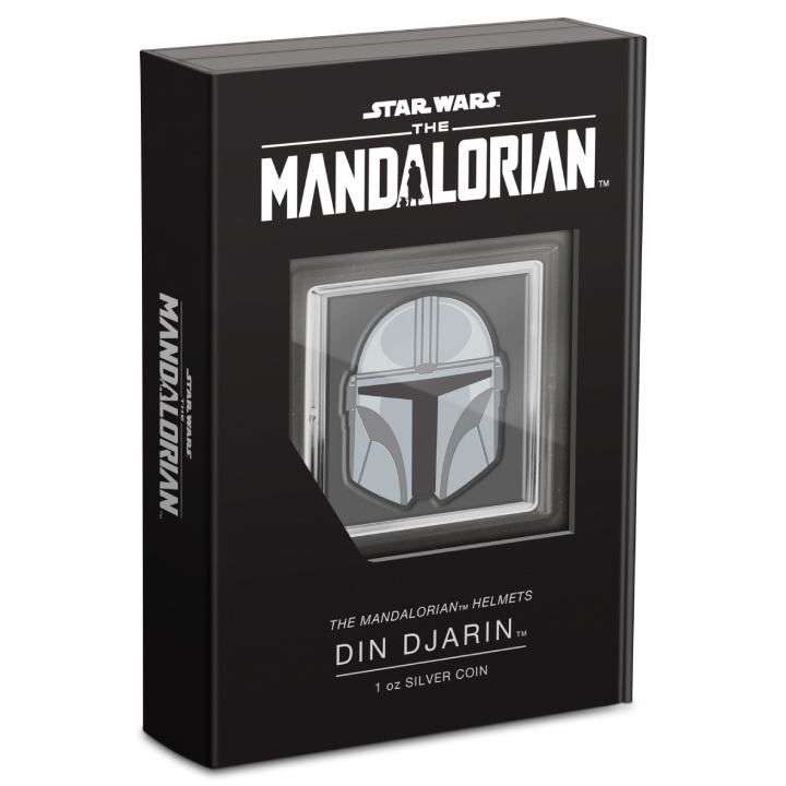 Niue: Star Wars The Mandalorian Helmet - Din Djarin coloured 1 oz Silber 2023 Proof Coin