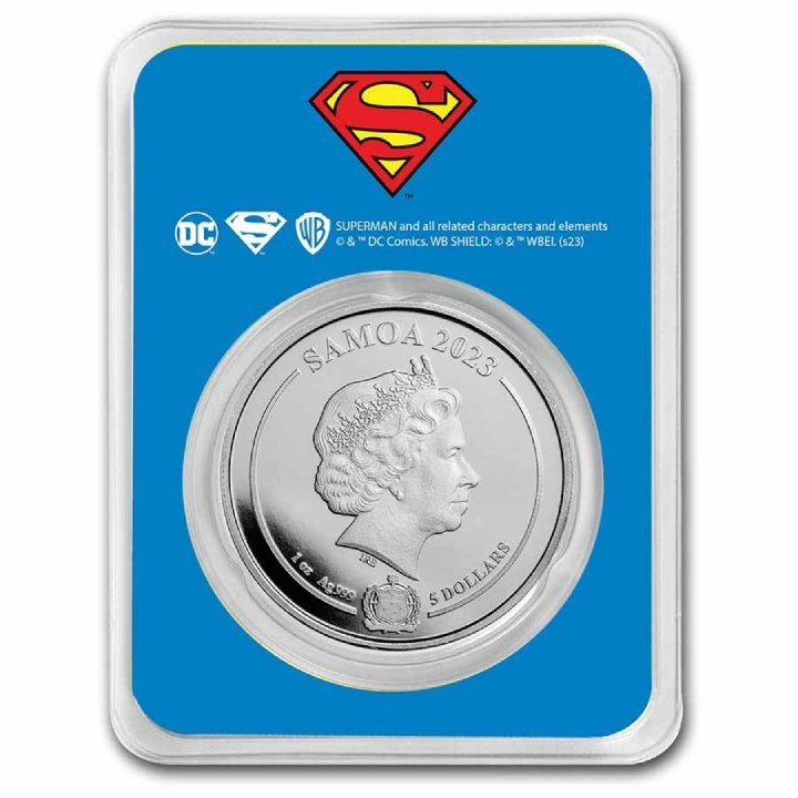 Samoa: DC Comics - Superman coloured 1 oz Silber 2023 Coin Slab