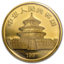 China Panda 1 oz Gold 1987 Y-S