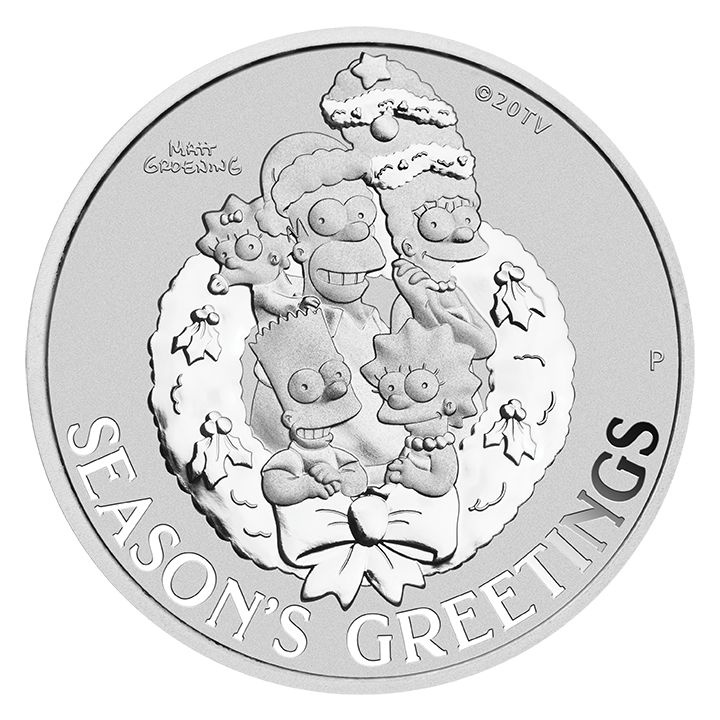Tuvalu: The Simpson – Season's Greetings 1 unce stříbra 2022