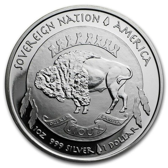 Indianin Sioux 1 uncja Srebra 2016