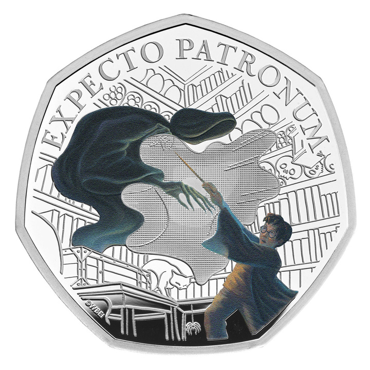 Harry Potter: The Patronus kolorovaná 50p stříbrná mince 2025 Proof