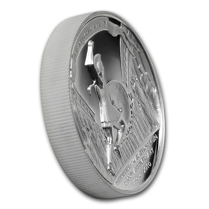 Pheidippidis' Marathon Run 1 uncja Srebra 2010 PROOF High Relief