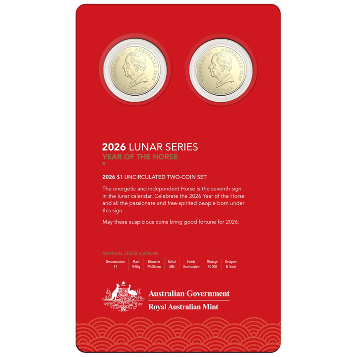 RAM: Set of 2 Lunar - Year of the Horse Coins 2026