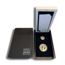 Panda chinois, ensemble de 2 pièces - 8 grammes d'or et 30 grammes d'argent 2020 Diamond Prestige