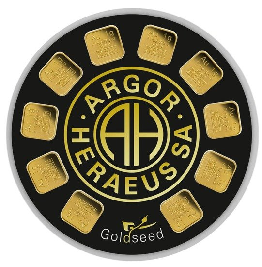 10 x 1 gram zlatá slitka Round MultiCard Argor Heraeus | Metal Market ...