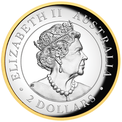 Cucaburra 2 oz Plata 2021 Proof Alto Relieve Dorada