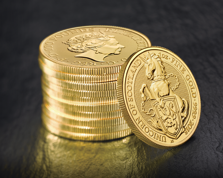 Bestias de la Reina: Unicornio de Escocia 1 oz Oro 2018