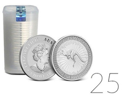 Kangourou australien 1 once d'argent 2020 LOT DE 25 PIÈCES