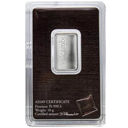 Lingote de platino Valcambi de 10 gramos
