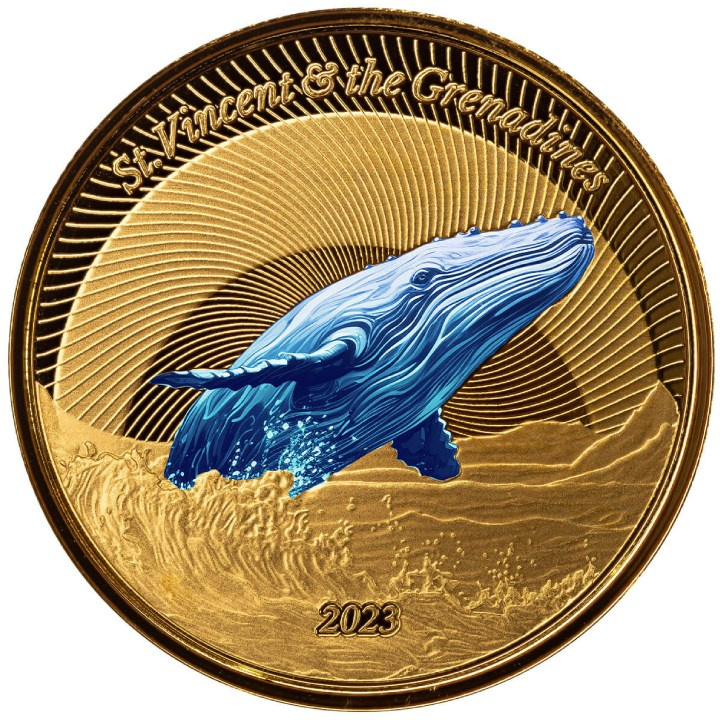 St. Vincent & The Grenadines - Humpback Whale coloured 1 oz Gold 2023 Proof