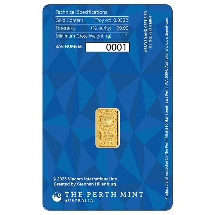 The Perth Mint Bar: SpongeBob 1 gramm arany