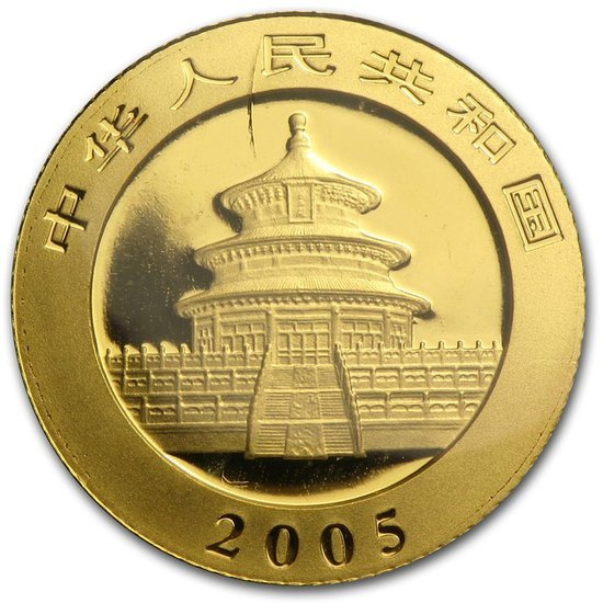China Panda 1/10 oz Oro 2005